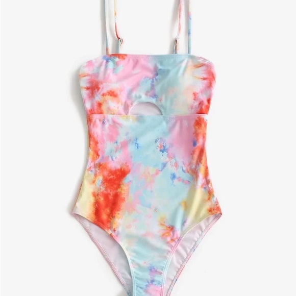 SHEIN Other - SHEIN Tie Dye Cut Out One-Piece Swimsuit